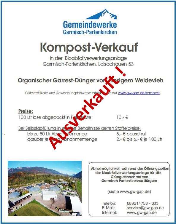 Kompostverkauf mir Gruengutannahme ausverkauft